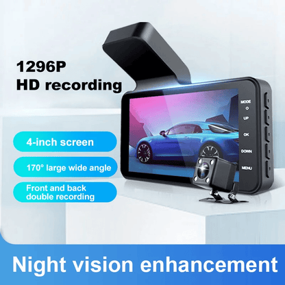 Skorter |  Dashcam with two lenses, 1080P HD and night vision - 170° wide angle