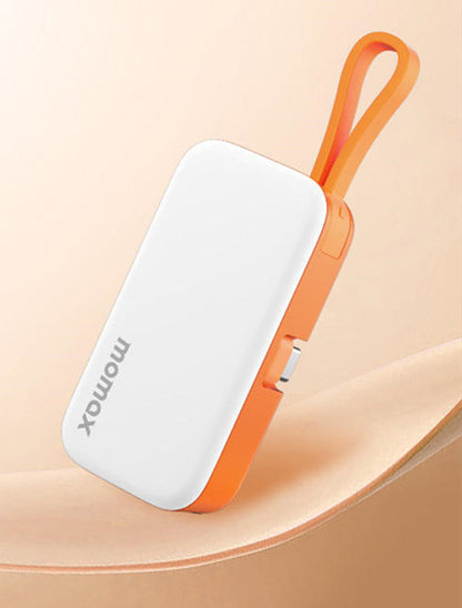 Skorter | 5000mAh Mini Capsule Portable Power Bank With Built-in Fast Charging Cable