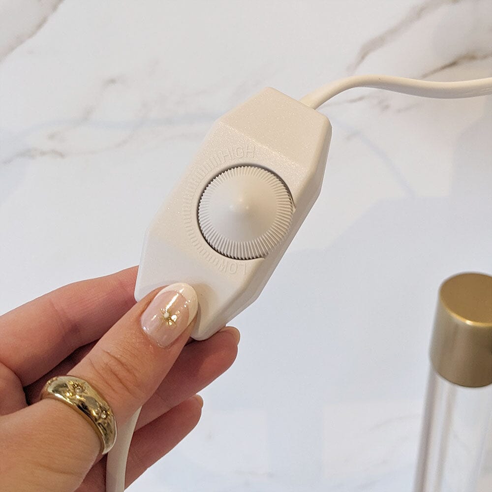 Skorter | Cali White & Gold Light Arm Warmers with Wood Base