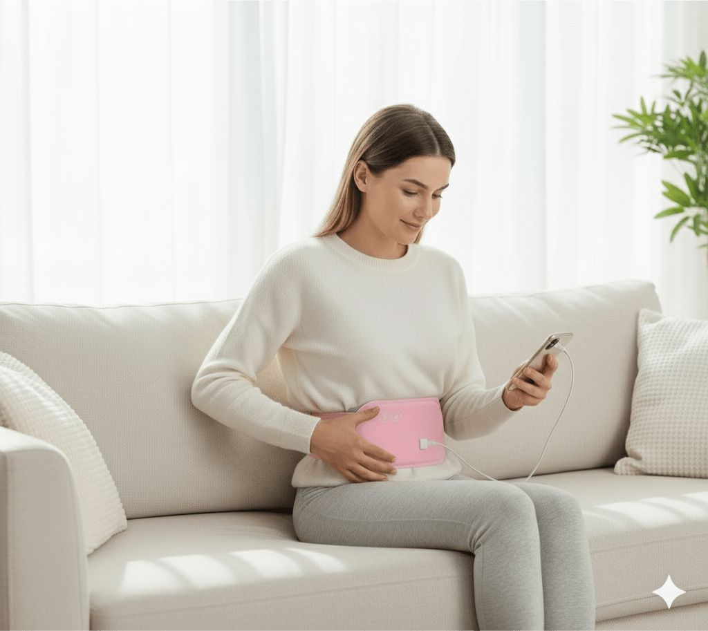 Skorter | CALMCORE – Electric Abdominal Heating Pad with Heat & Vibration