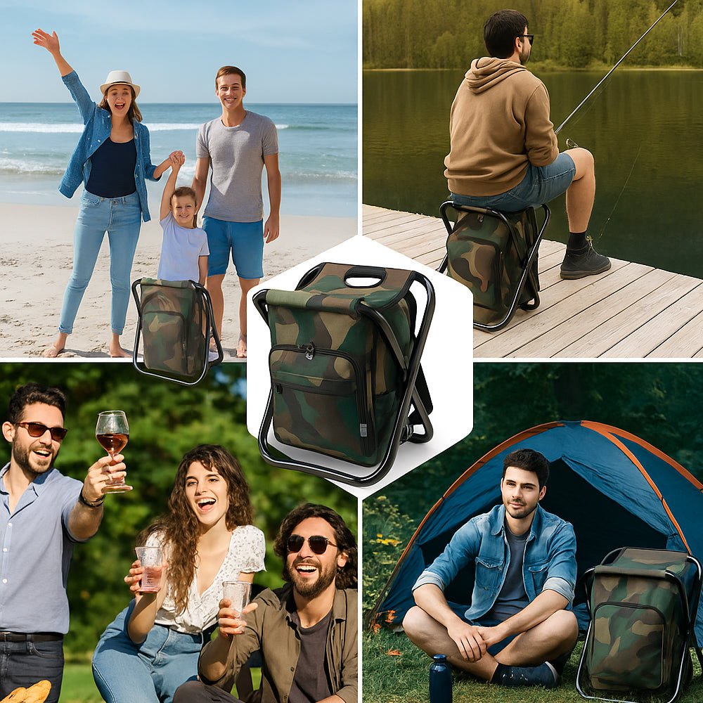 Skorter | Camochair Pack – 3-in-1 Backpack, Cooler & Folding Chair for Outdoor Adventures