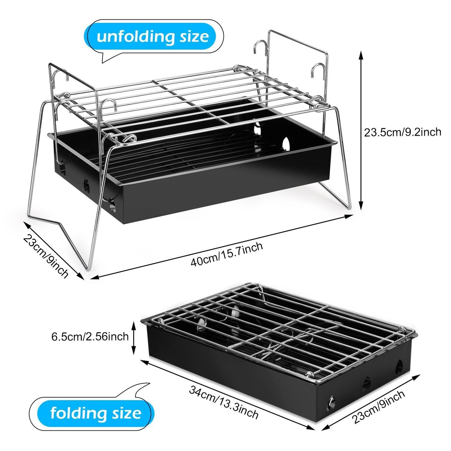 Skorter | Camping Grill Grill Tools Foldable & Lightweight Steel Mesh Portable