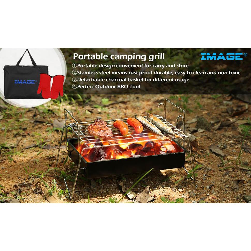 Skorter | Camping Grill Grill Tools Foldable & Lightweight Steel Mesh Portable