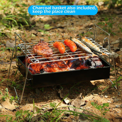 Skorter | Camping Grill Grill Tools Foldable & Lightweight Steel Mesh Portable