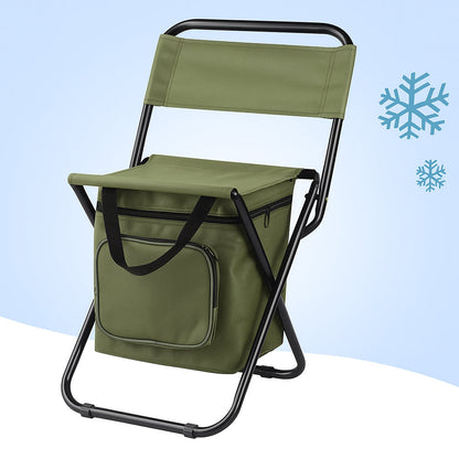 Skorter | ChillPack Outdoor Chair – Folding Camping Chair with Backrest and Integrated Cooler Bag