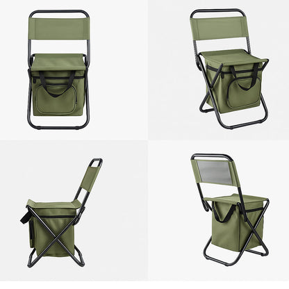 Skorter | ChillPack Outdoor Chair – Folding Camping Chair with Backrest and Integrated Cooler Bag