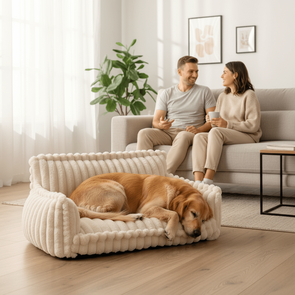 Skorter | CANILUX – Orthopedic Dog Bed with Raised Headrest & Soft Cushion