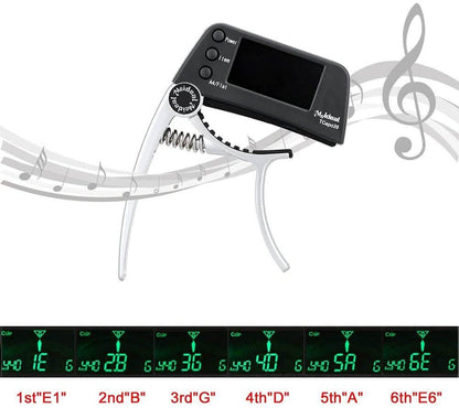 Skorter | Capo & Tuner "TuneGrip" – 2-in-1 Guitar accessory with LCD screen