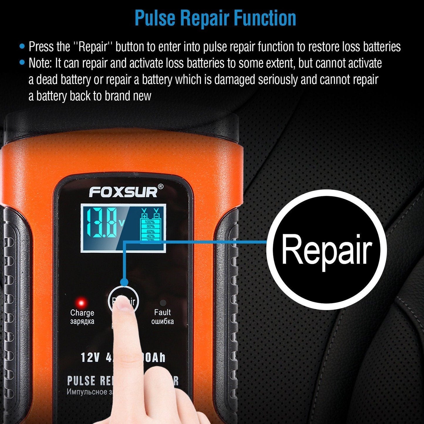 Skorter | Car Battery Charger 12V 5A Recovery Pulse Repair