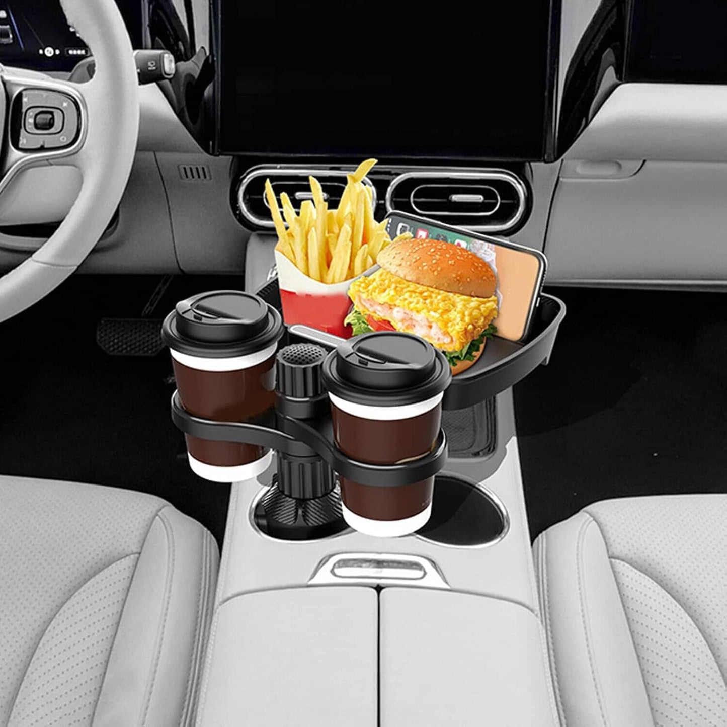 Skorter | Car cup holder detachable extension tray with phone holder
