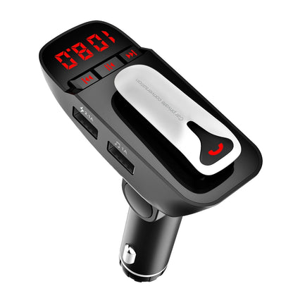 Skorter | Car FM transmitter with wireless earbud 2 USB charging ports