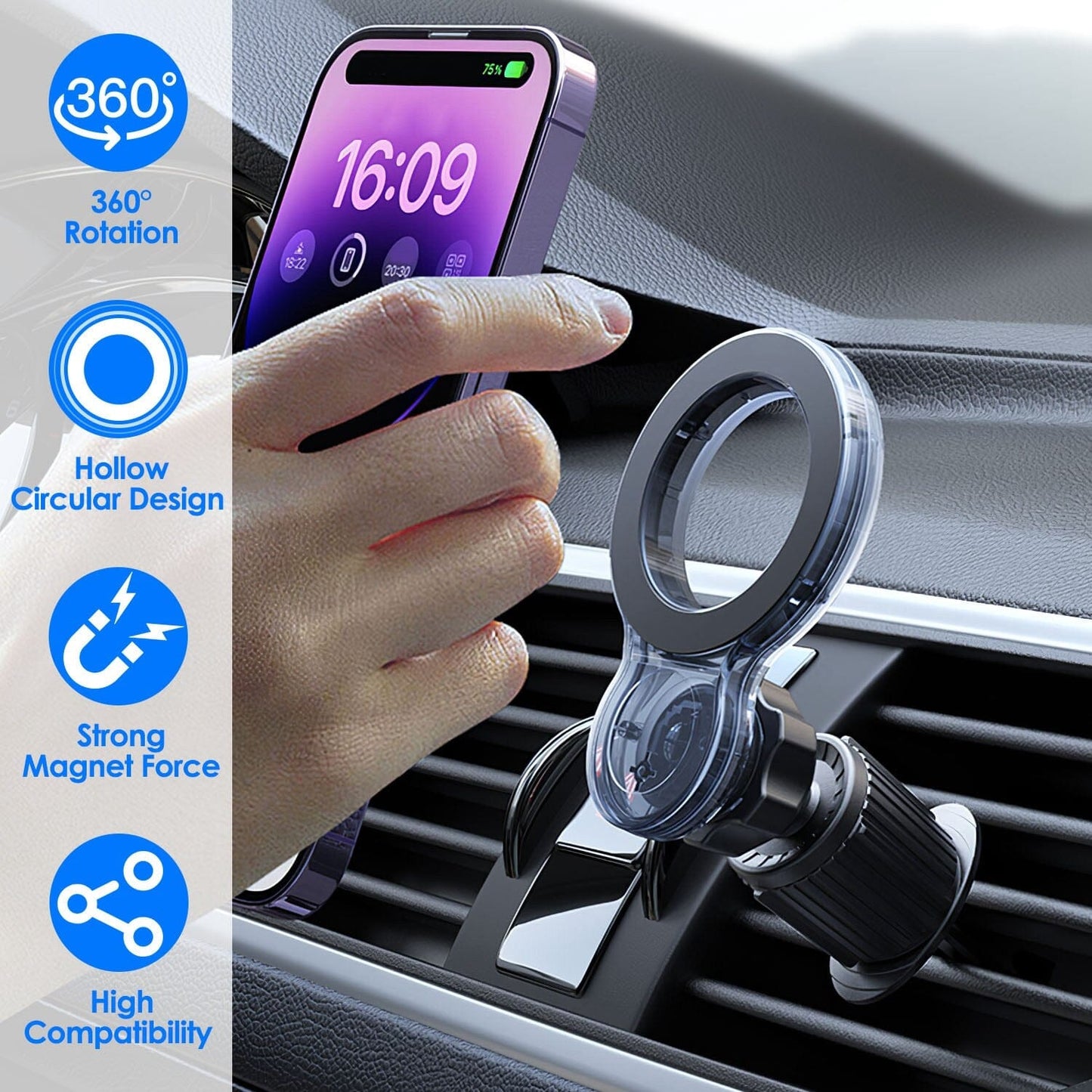Skorter | Car Mount Magnetic Phone Holder For Car 360° Rotation