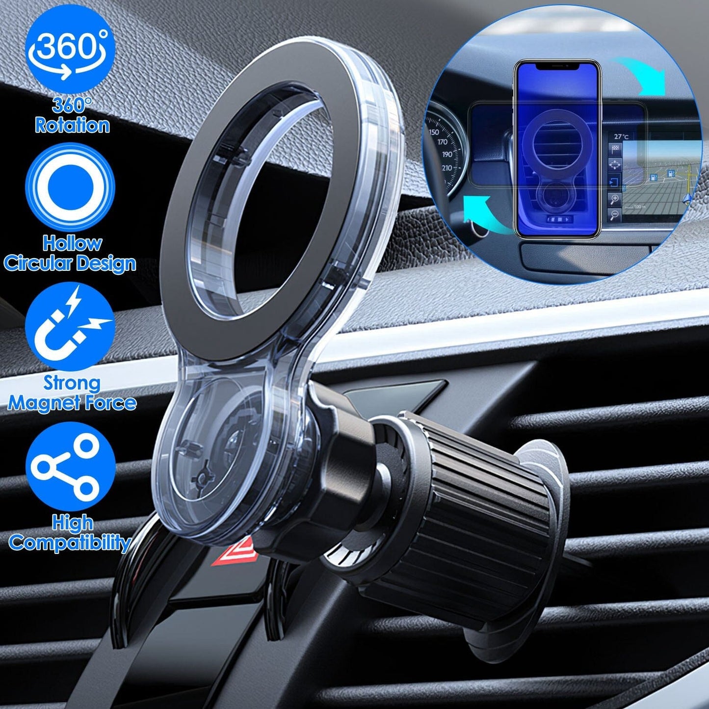 Skorter | Car Mount Magnetic Phone Holder For Car 360° Rotation