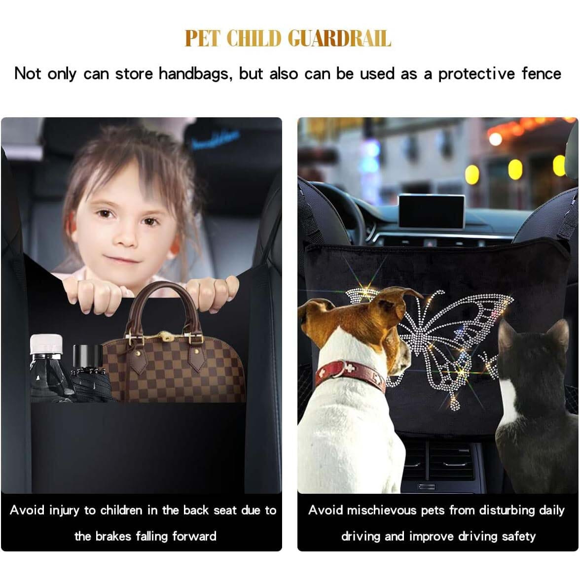 Skorter | Car net Back seat bag Handbag holder and Organizer Between the Seats