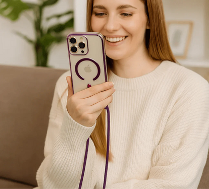 Skorter | CarryLink – Adjustable Phone Lanyard with Clear MagSafe Case