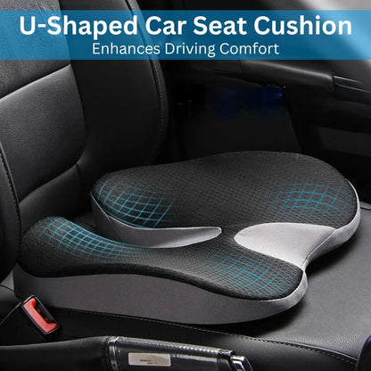 Skorter | Ergonomic Memory Foam Car Seat Cushion – Tailbone & Sciatica Support Pillow