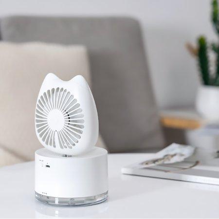 Skorter | Cartoon Cat Fan Humidifier USB Charging Desktop Silent Moisturizing Humidifier