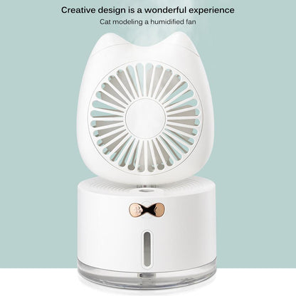 Skorter | Cartoon Cat Fan Humidifier USB Charging Desktop Silent Moisturizing Humidifier