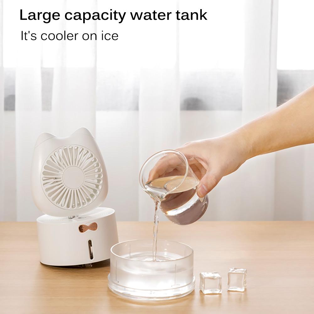 Skorter | Cartoon Cat Fan Humidifier USB Charging Desktop Silent Moisturizing Humidifier
