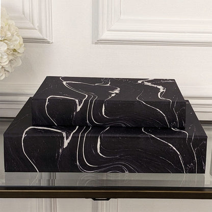 Skorter | Casima Black & White Decorative Boxes - Set of 2