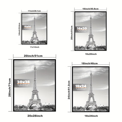 Skorter | 2 pcs Classic Black Photo Frames with Protection - Wall Mount for Posters, Pictures and Artwork, Ideal for Home and Office