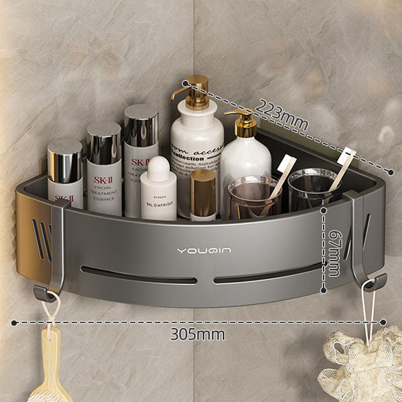 Skorter | EasyCorner Aluminum Shelf – Self-Adhesive Bathroom Corner Storage without Drilling