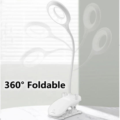 Skorter | Rechargeable LED Table Lamp with Clip – Adjustable Desk Light for Home Office and Study