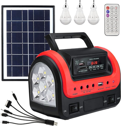Skørter | Portable solar generator with flashlight for home use camping emergency