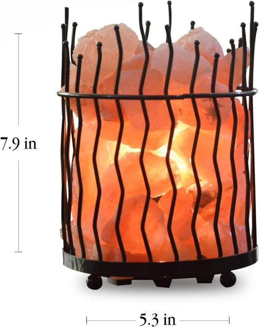 Skørter | Himalayan Salt Basket Lamp - Amber Glow