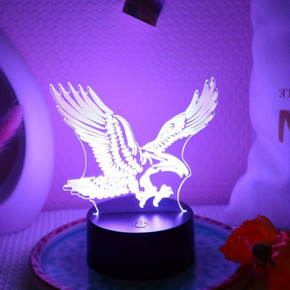 Skorter | EagleLight - 3D LED Night Light with Touch Control, 7 Colors USB Table Lamp
