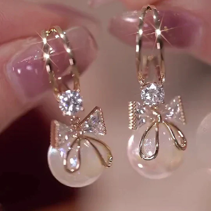 Skorter | Bow Pearl Earrings