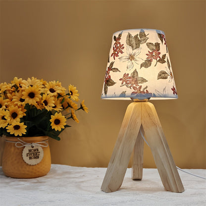 Skorter | Flower Lantern - Modern LED Table Lamp with Wooden Base, USB Powered