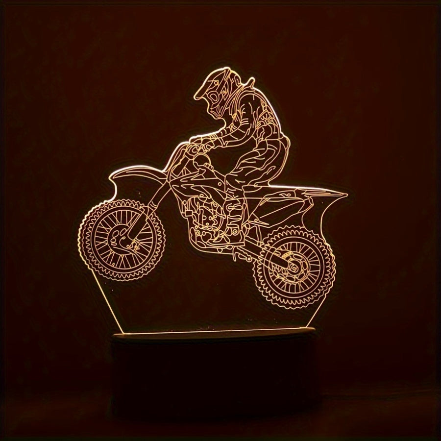 Skorter | MotoLamp - 3D LED Night Light Motocross Theme, USB-powered Ambient Lighting