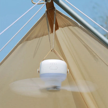 Skorter | Mini portable ceiling fan with LED light & remote control – 4 speeds, USB rechargeable