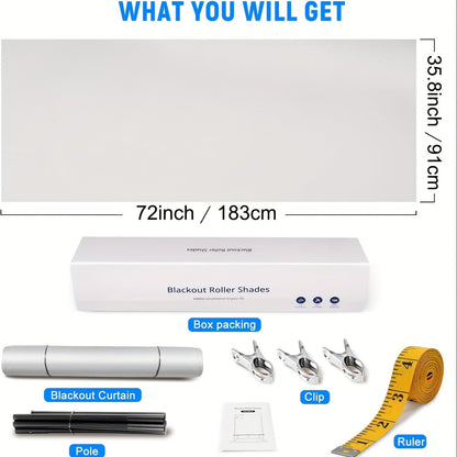 Skorter | Darkening Roller Blinds - Portable Thermal Insulated Curtains for Bedroom and Travel