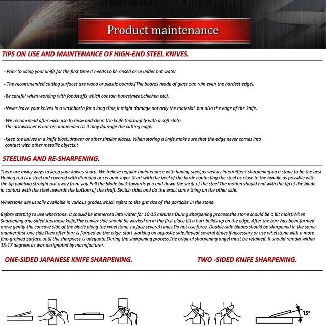 Skorter | Chef Knife 8in High Carbon Stainless Steel Damascus Laser Pattern Butcher Knives