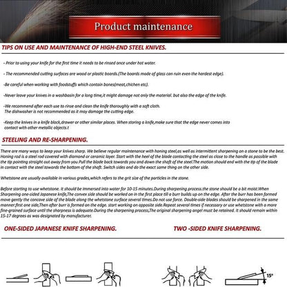 Skorter | Chef Knife 8in High Carbon Stainless Steel Damascus Laser Pattern Butcher Knives