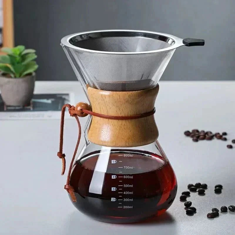 Skorter | Chemex Coffee Pot with Hario V60 Dripper Set – Precision Brewing with Style