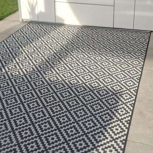 Skorter | Cheshire Monochrome Diamond Print Washable Indoor/Outdoor Mat