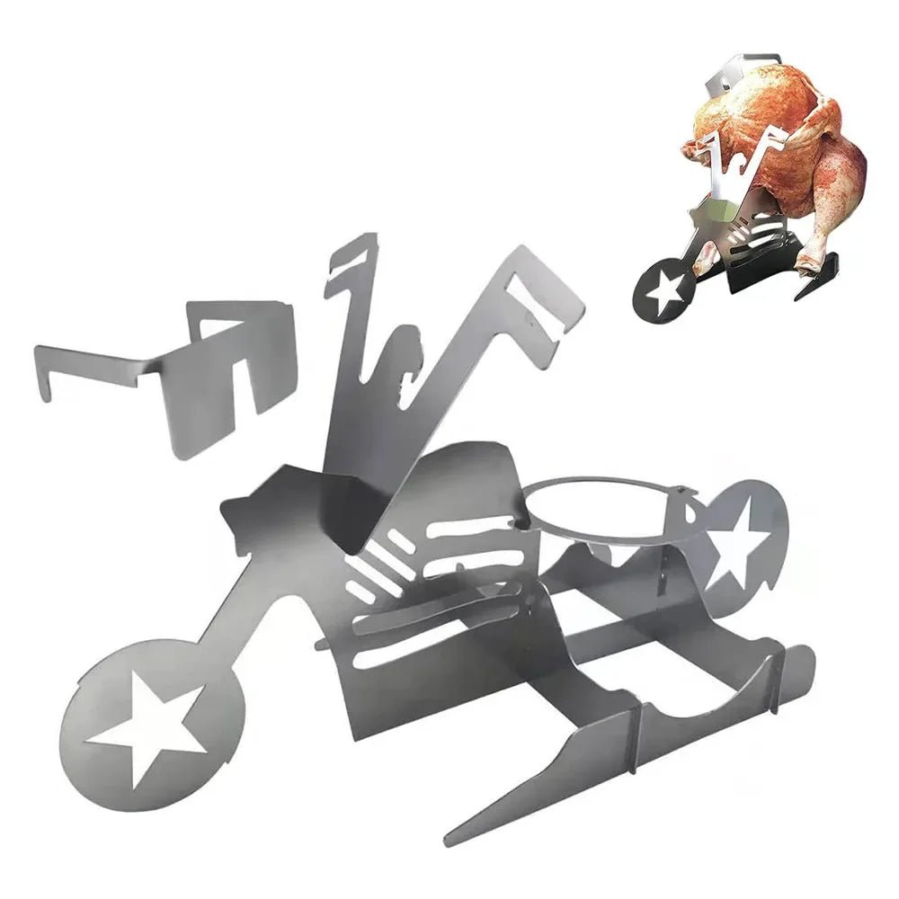 Skorter | CHICKEN GRILL STAND – Stainless Steel BBQ Rack with Beer Can Holder