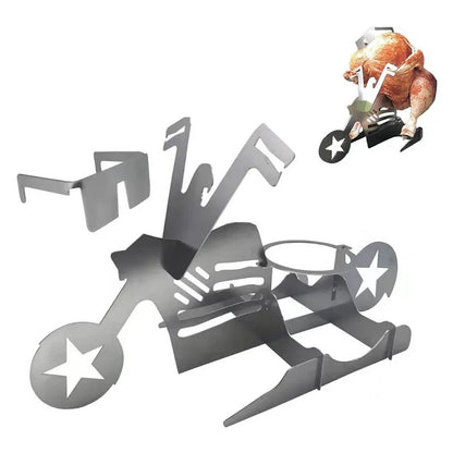 Skorter | CHICKEN GRILL STAND – Stainless Steel BBQ Rack with Beer Can Holder