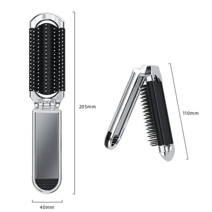 Skorter | MirrorFlex Travel Mirror Hair Brush | Foldable & Compact | Practical Styling on the Go
