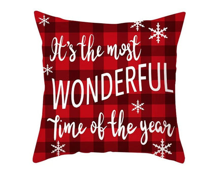 Skorter | Christmas Cushion Cover – Festive Santa & Elk Design for Holiday Decor & Perfect New Year Gift