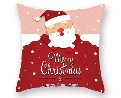 Skorter | Christmas Cushion Cover – Festive Santa & Elk Design for Holiday Decor & Perfect New Year Gift
