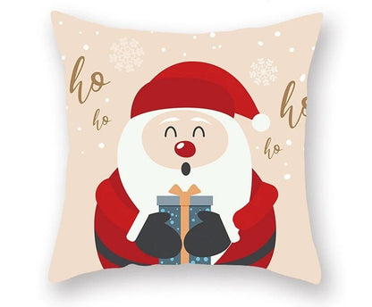 Skorter | Christmas Cushion Cover – Festive Santa & Elk Design for Holiday Decor & Perfect New Year Gift
