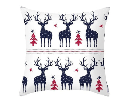 Skorter | Christmas Cushion Cover – Festive Santa & Elk Design for Holiday Decor & Perfect New Year Gift