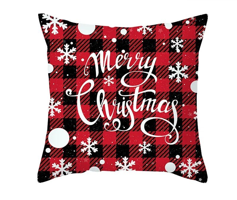 Skorter | Christmas Cushion Cover – Festive Santa & Elk Design for Holiday Decor & Perfect New Year Gift