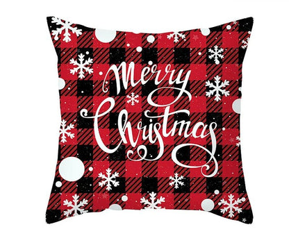 Skorter | Christmas Cushion Cover – Festive Santa & Elk Design for Holiday Decor & Perfect New Year Gift