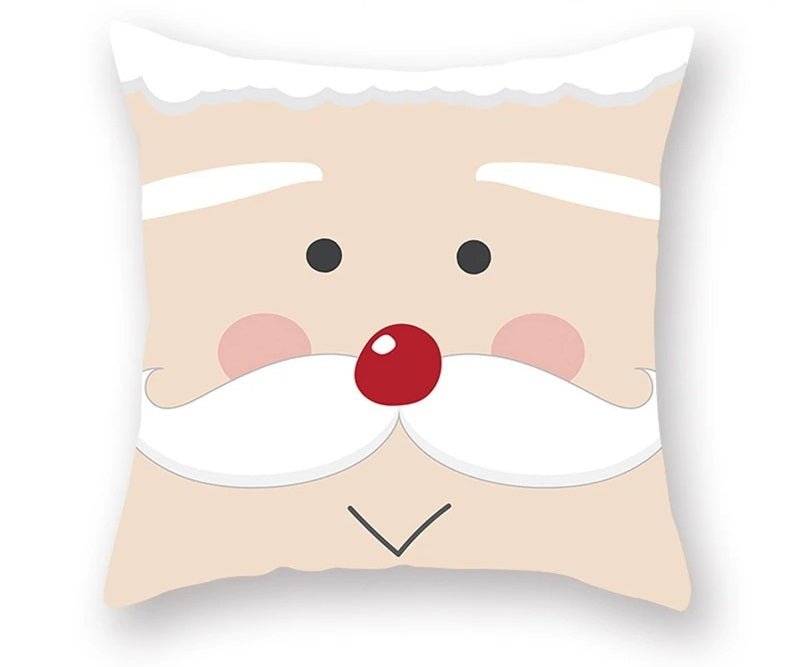 Skorter | Christmas Cushion Cover – Festive Santa & Elk Design for Holiday Decor & Perfect New Year Gift