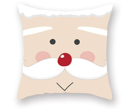 Skorter | Christmas Cushion Cover – Festive Santa & Elk Design for Holiday Decor & Perfect New Year Gift